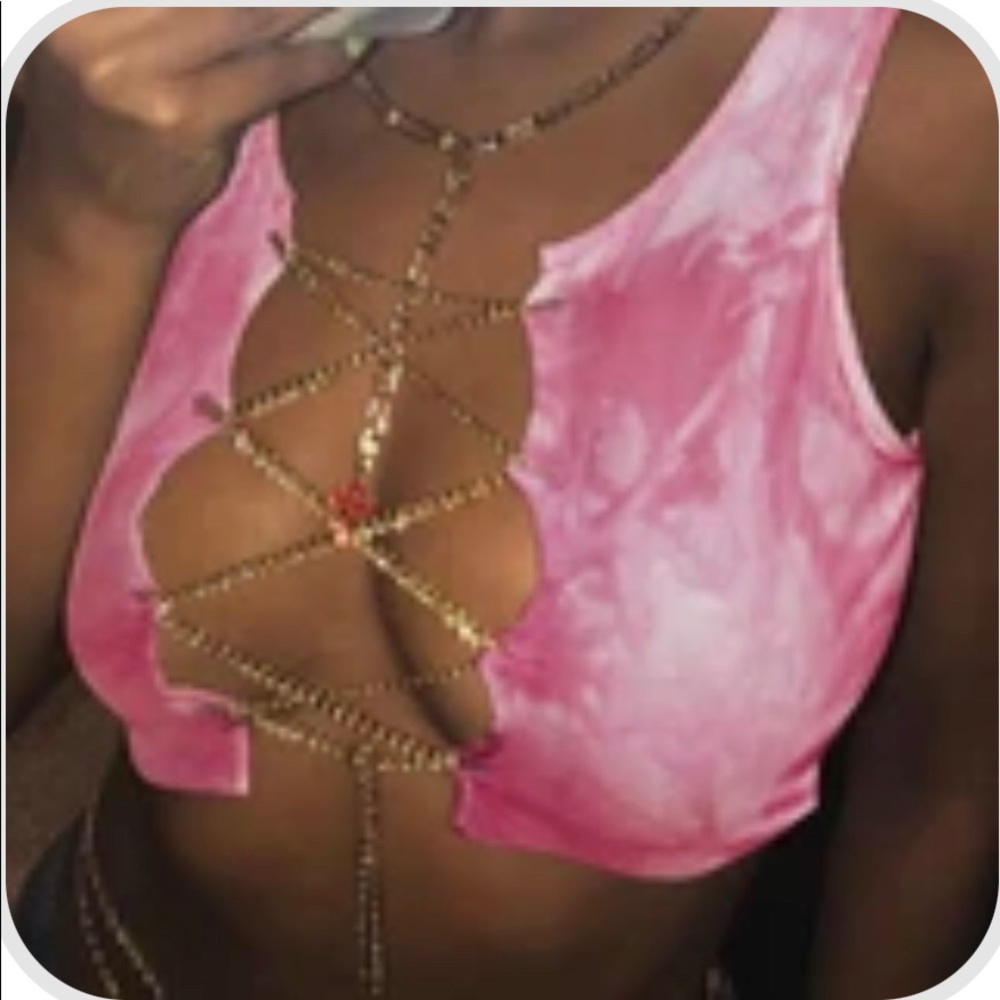 🏄‍♀️1 LEFT! Size M🏄‍♀️ 🦩NWT lace-up crop top🦩